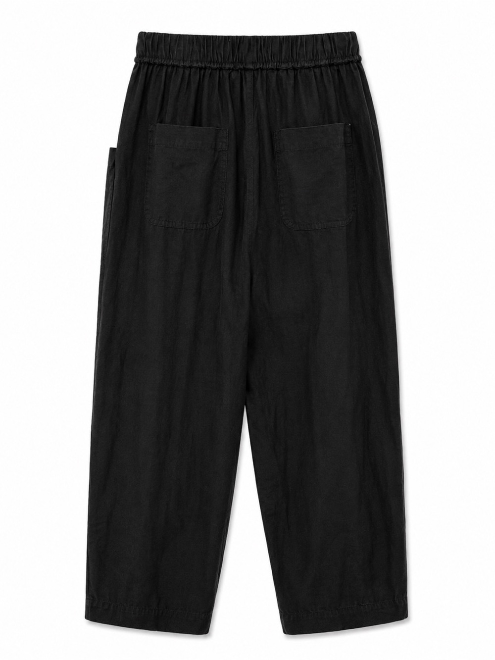 Zara Women's Black Drawstring Linen Blend Pants - Lightweightw Casual Trousers - Picture 3 of 4